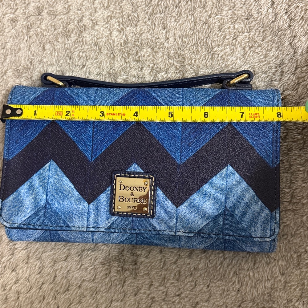Dooney & Bourke Chevron Crossbody Bag in Blue and Black - Picture 8 of 9